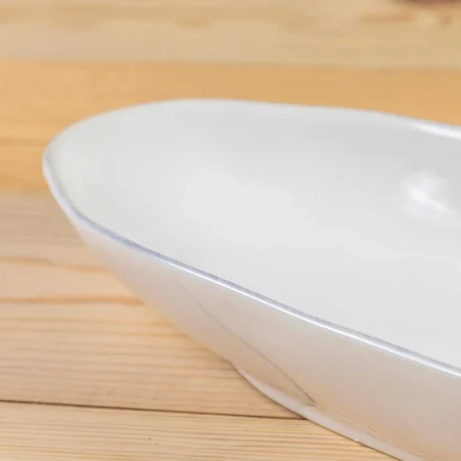 Livia 16" Oval Platter, White