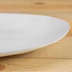 Livia 18" Oval Platter, White