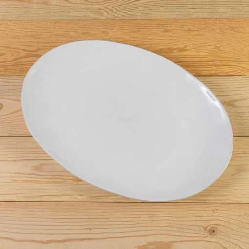 Livia 18" Oval Platter, White