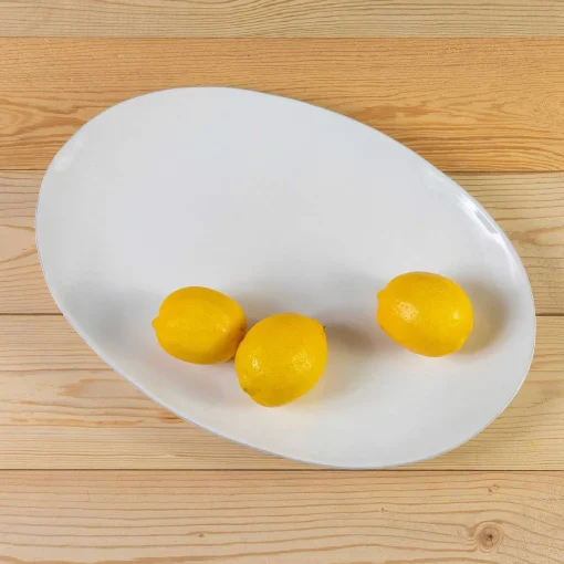 Livia 18" Oval Platter, White