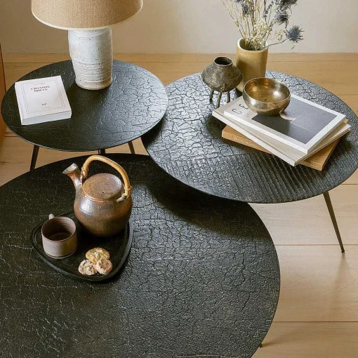 Luna Coffee Table, Whisky Lava, 31.5"