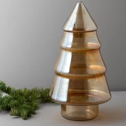 Luster Glass Tree Cookie Jar, Gold^Be Home Clearance