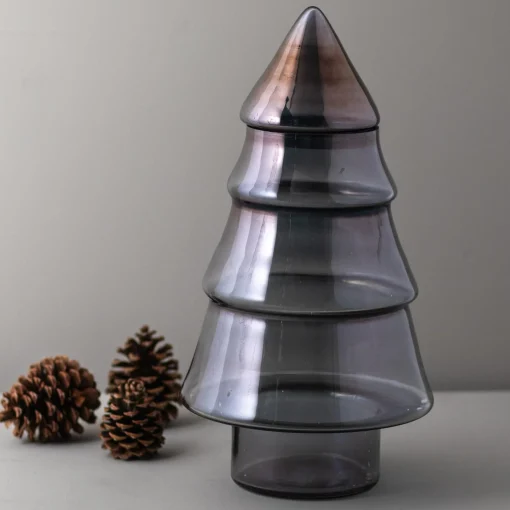 Luster Glass Tree Cookie Jar, Onyx^Be Home Discount