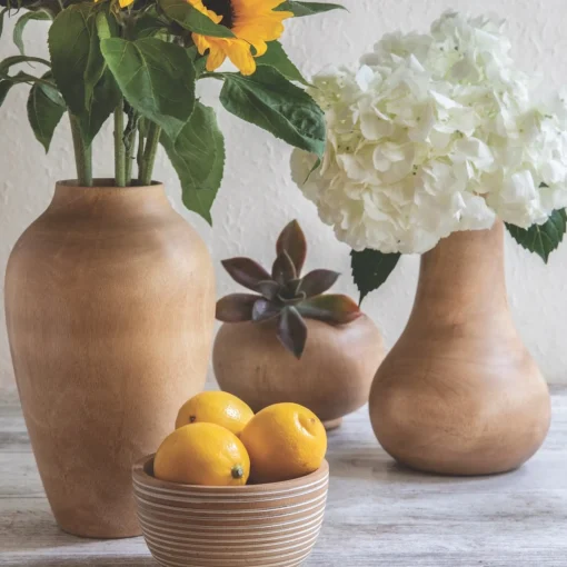 Mango Wood Bulb Vase^Be Home Hot