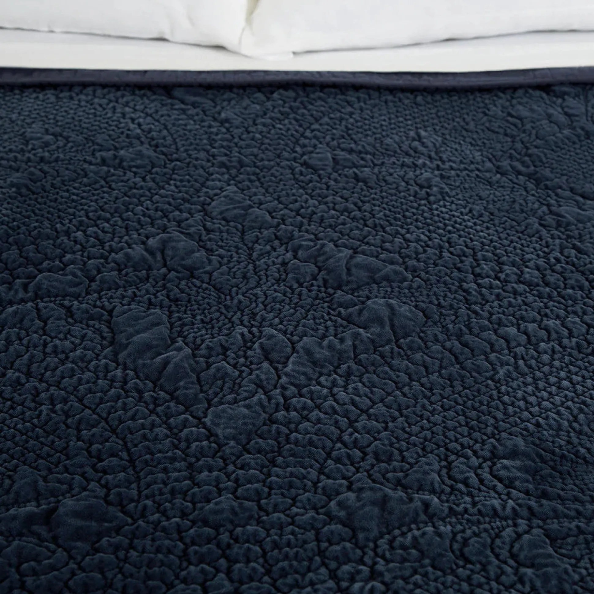 Marseille King Coverlet, Navy^Be Home Cheap