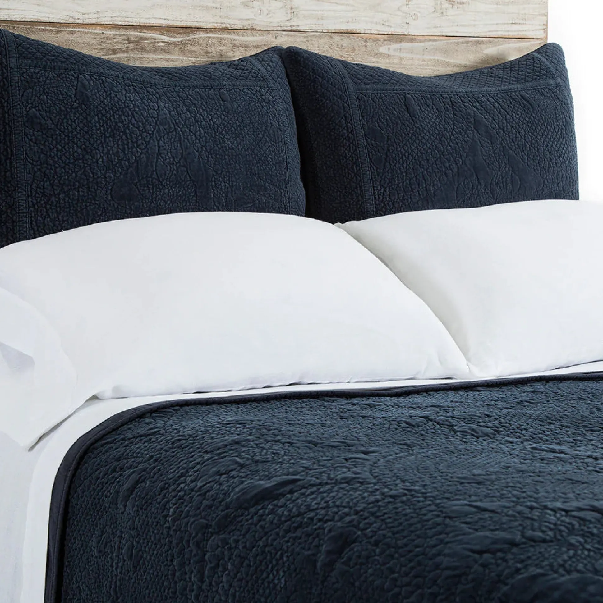 Marseille King Coverlet, Navy^Be Home Cheap