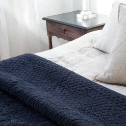 Marseille King Coverlet, Navy^Be Home Cheap
