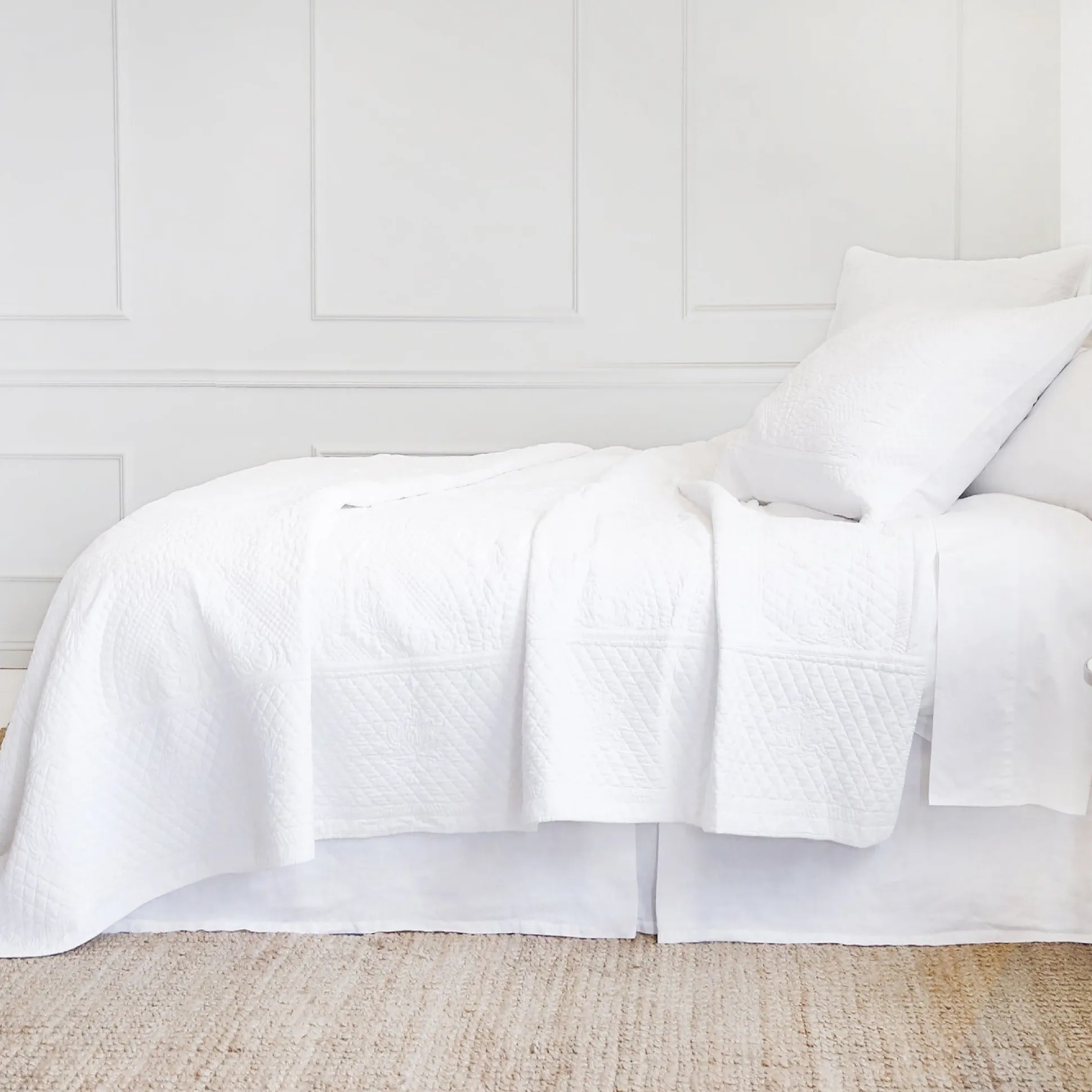 Marseille Large Euro Sham, White^Be Home Cheap