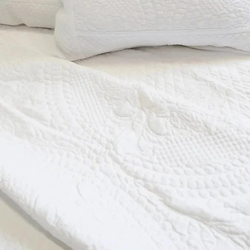 Marseille Queen Coverlet, White^Be Home Hot