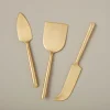 Matte Gold Cheese Knives, Set of 3
