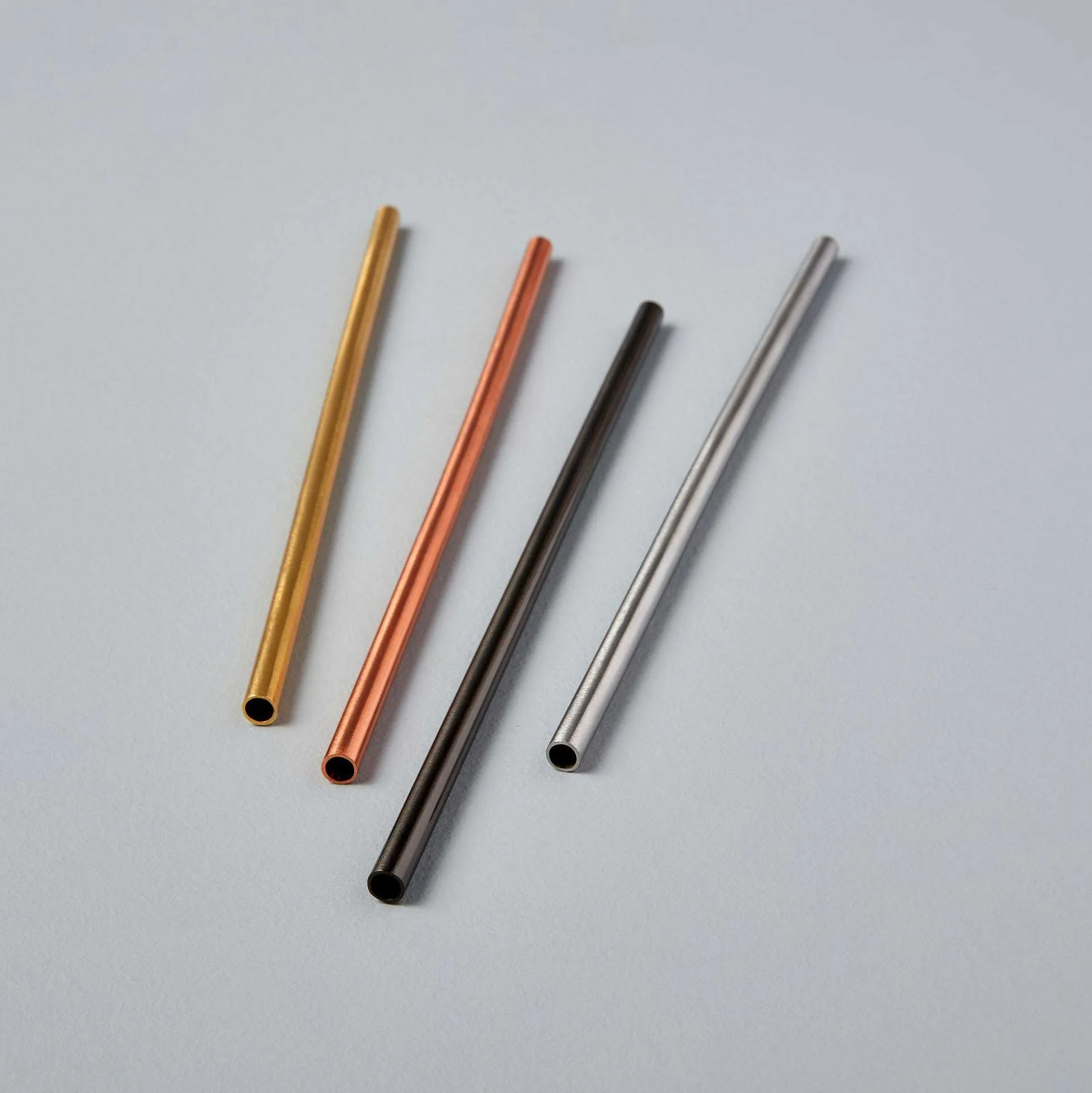 Matte Metallic Stainless Straws, Set of 4