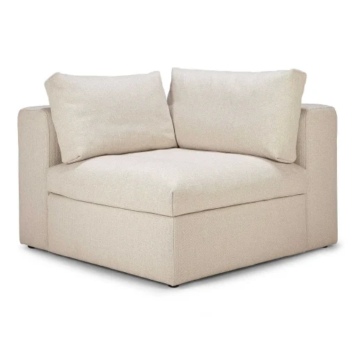 Mellow Corner Eco Fabric Sofa, Off White