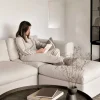 Mellow End Seater With Left Arm Eco Fabric Sofa, Off White