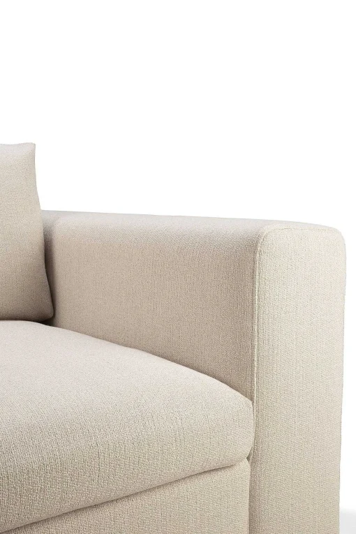Mellow End Seater With Left Arm Eco Fabric Sofa, Off White