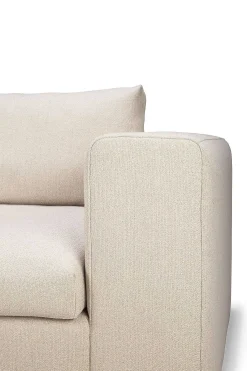 Mellow End Seater With Left Arm Eco Fabric Sofa, Off White