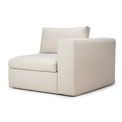 Mellow End Seater With Left Arm Eco Fabric Sofa, Off White