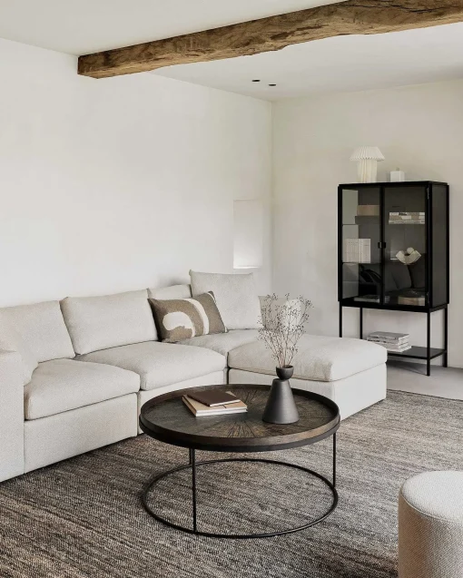Mellow End Seater With Left Arm Eco Fabric Sofa, Off White