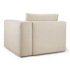 Mellow End Seater With Left Arm Eco Fabric Sofa, Off White