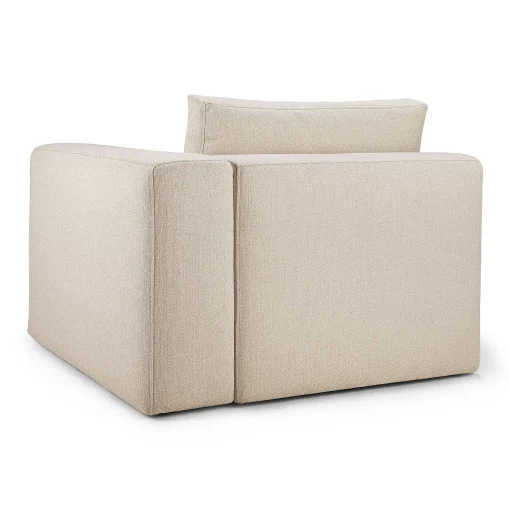 Mellow End Seater With Left Arm Eco Fabric Sofa, Off White