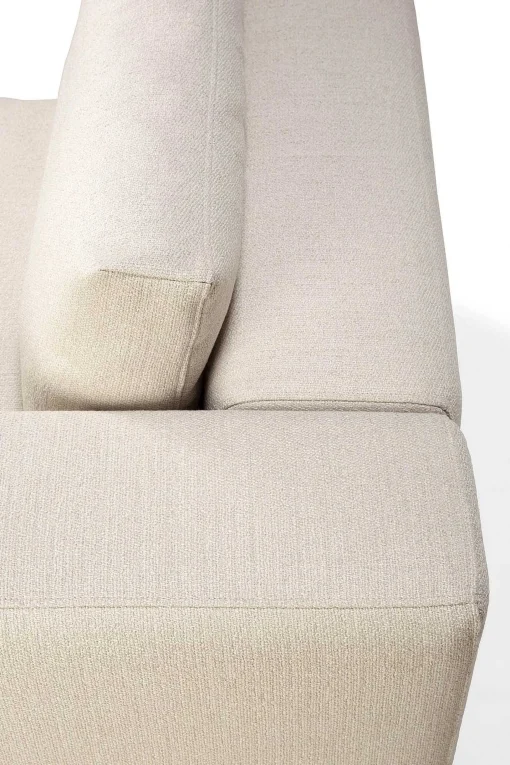 Mellow End Seater With Left Arm Eco Fabric Sofa, Off White