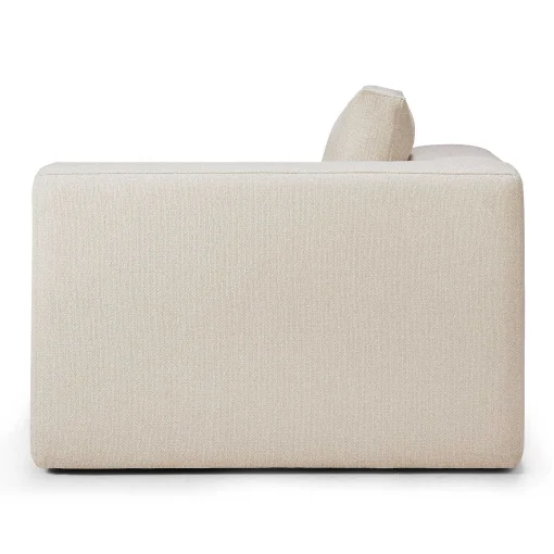 Mellow End Seater With Left Arm Eco Fabric Sofa, Off White