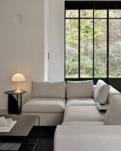 Mellow End Seater With Left Arm Eco Fabric Sofa, Off White