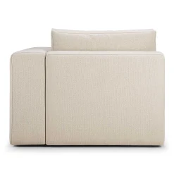 Mellow End Seater With Left Arm Eco Fabric Sofa, Off White