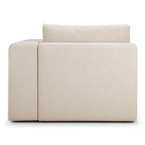 Mellow End Seater With Left Arm Eco Fabric Sofa, Off White