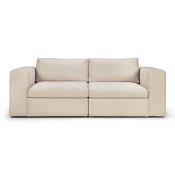 Mellow End Seater With Left Arm Eco Fabric Sofa, Off White