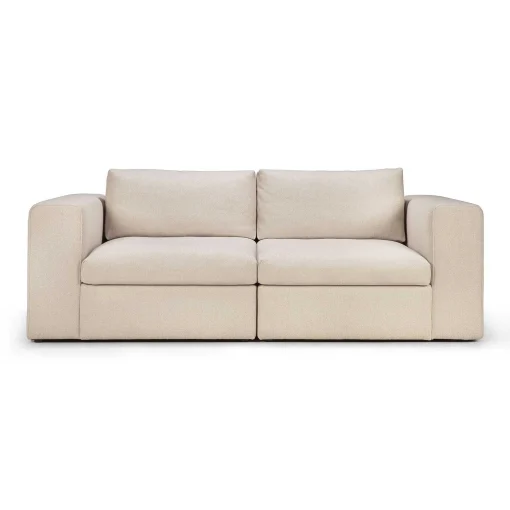 Mellow End Seater With Left Arm Eco Fabric Sofa, Off White