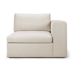 Mellow End Seater With Left Arm Eco Fabric Sofa, Off White