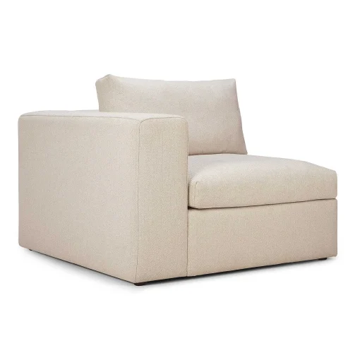 Mellow End Seater With Right Arm Eco Fabric Sofa, Off White