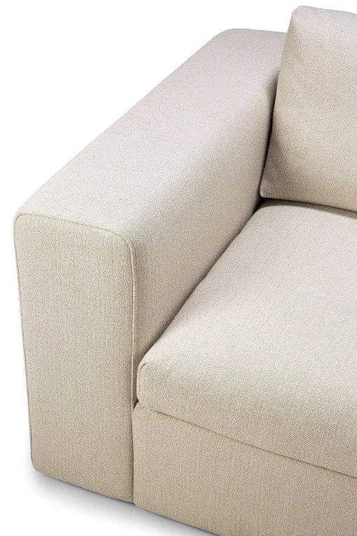 Mellow End Seater With Right Arm Eco Fabric Sofa, Off White
