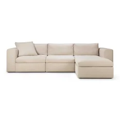 Mellow End Seater With Right Arm Eco Fabric Sofa, Off White