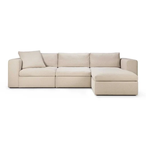 Mellow End Seater With Right Arm Eco Fabric Sofa, Off White