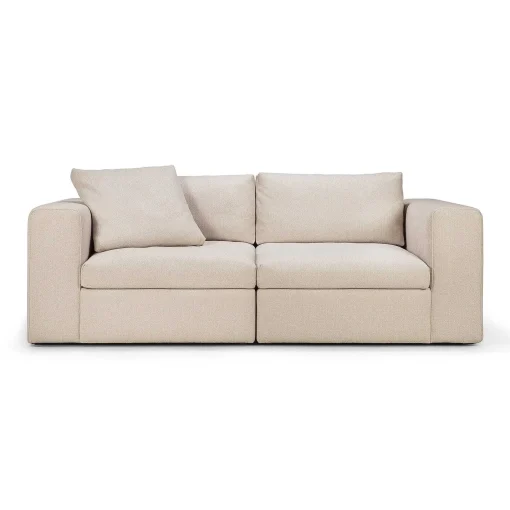 Mellow End Seater With Right Arm Eco Fabric Sofa, Off White