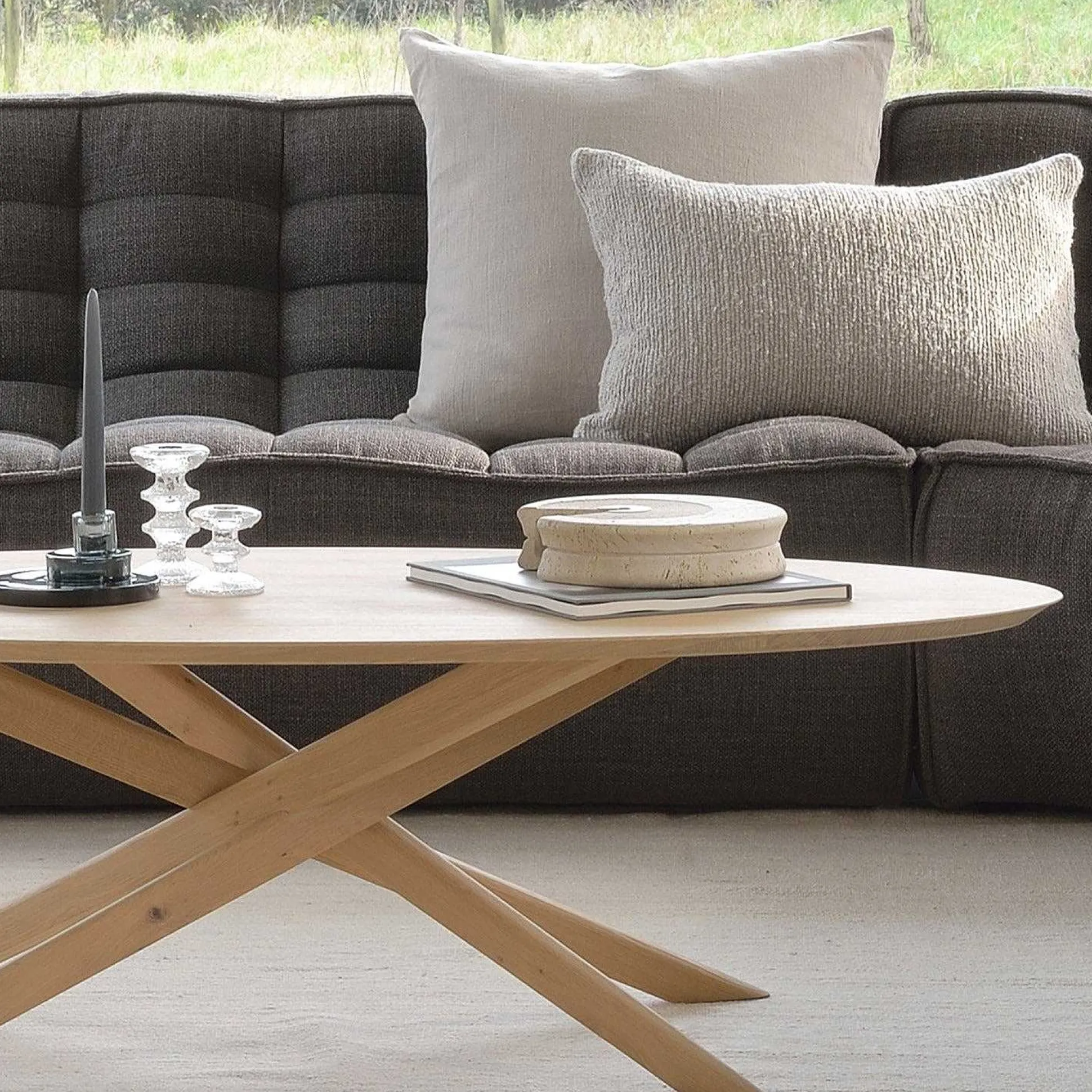 Mikado Solid Oak Oval Coffee Table