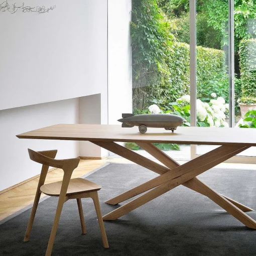 Mikado Solid Oak Rectangular Dining Table, 110.5"