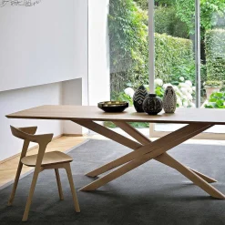 Mikado Solid Oak Rectangular Dining Table, 110.5