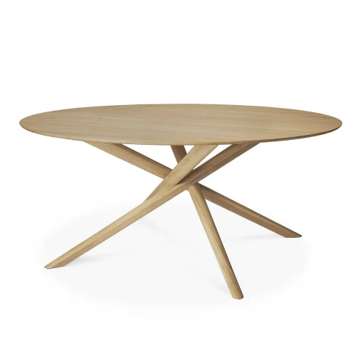 Mikado Solid Oak Round Dining Table