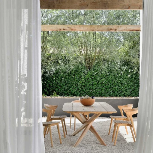 Mikado Solid Teak Outdoor Dining Table, 80"