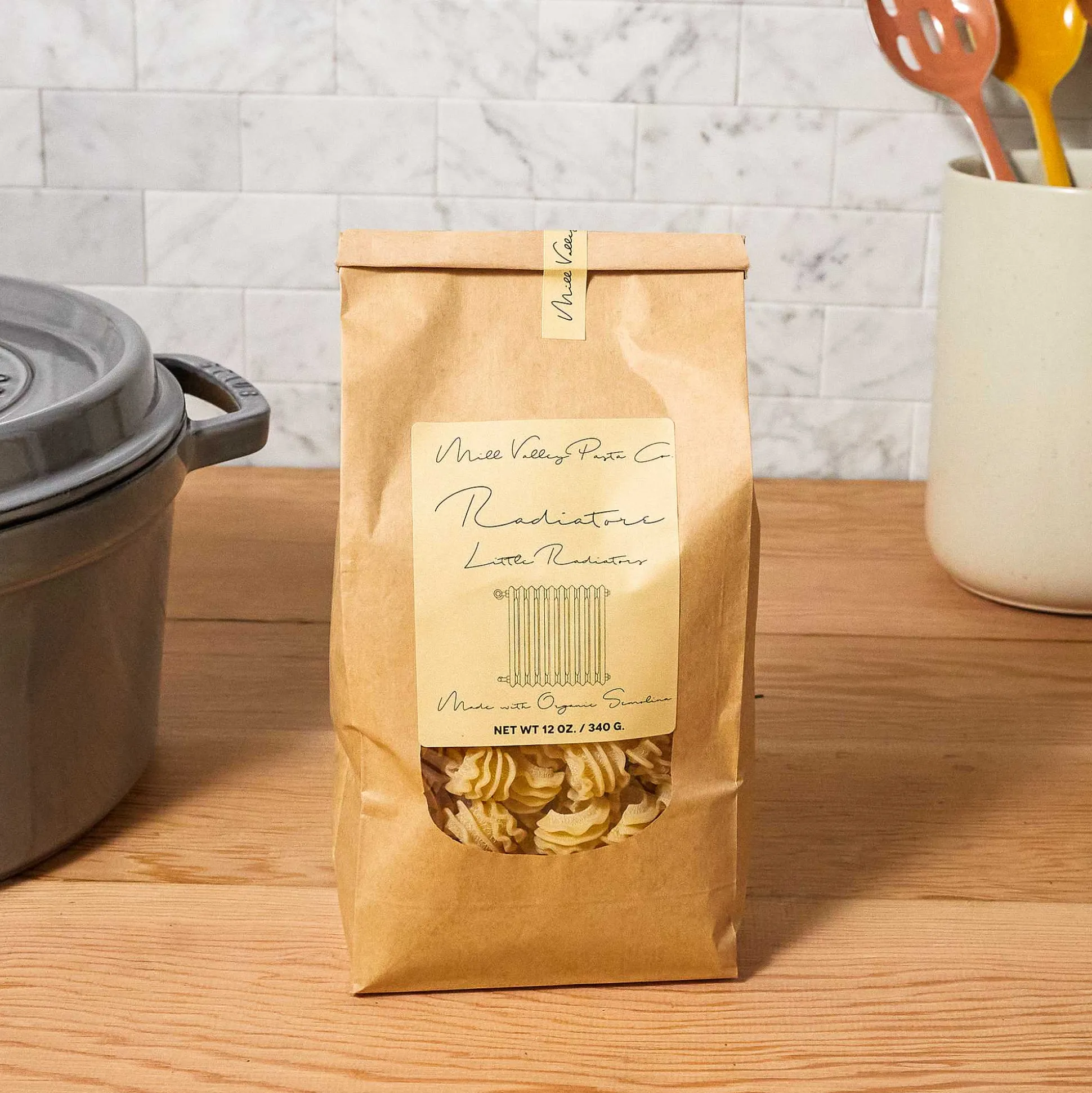 Mill Valley Pasta Co. Radiatore Pasta, Plain