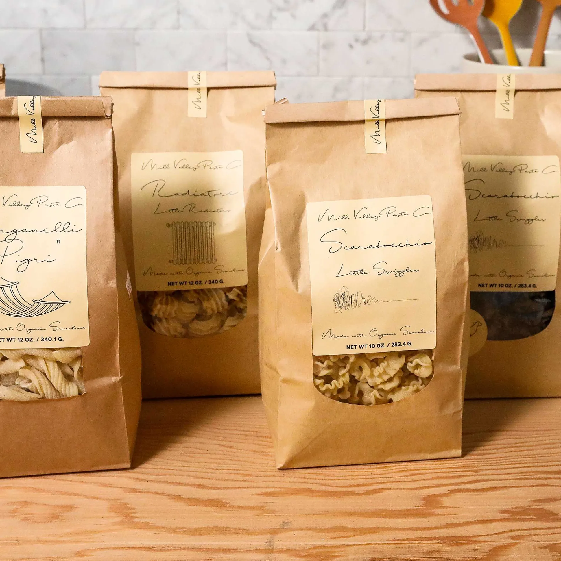 Mill Valley Pasta Co. Radiatore Pasta, Plain