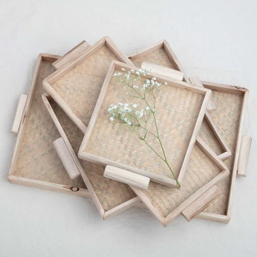 Miramar Reclaimed Wood Square Tray, Large