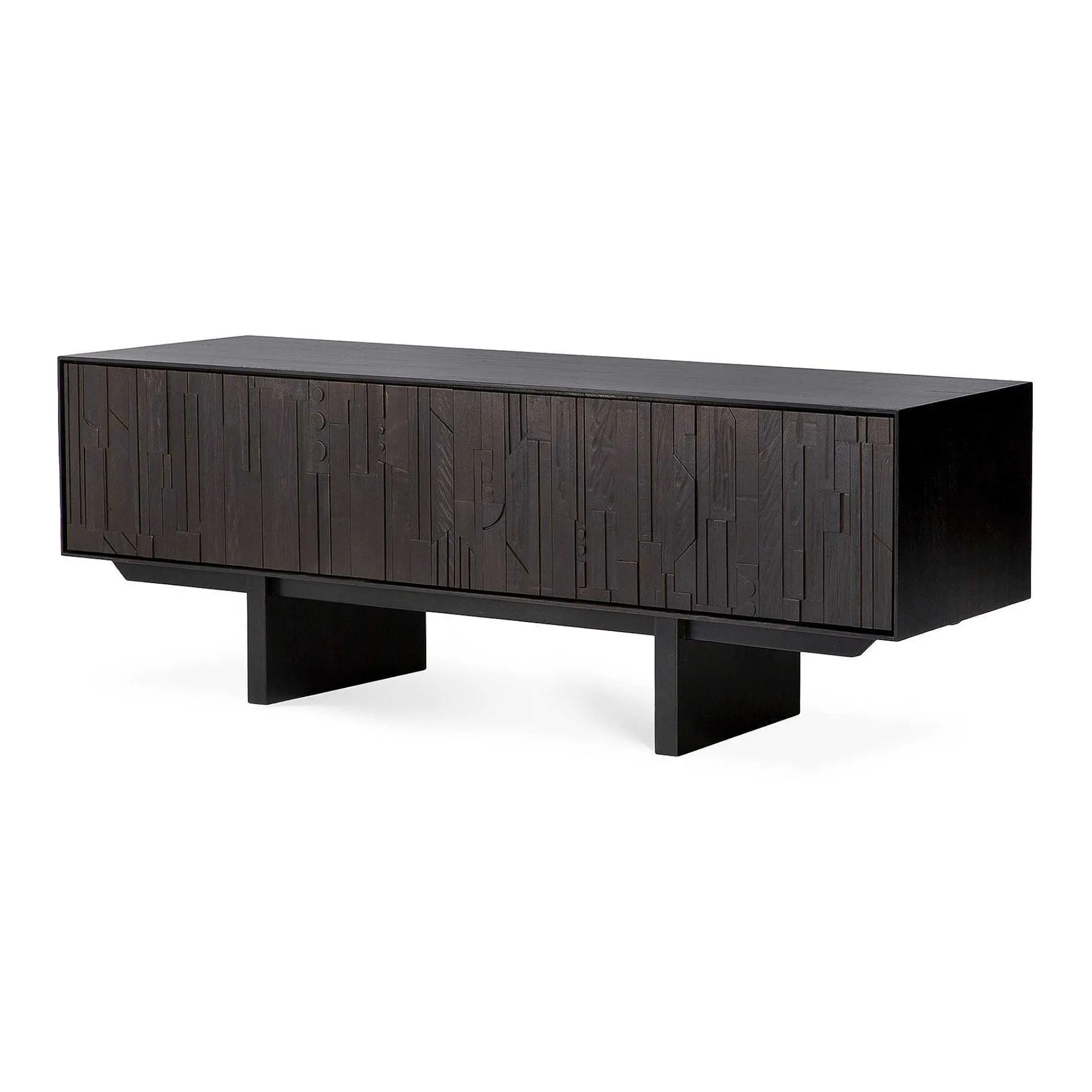 Mosaic Black Teak Media Console, 63"