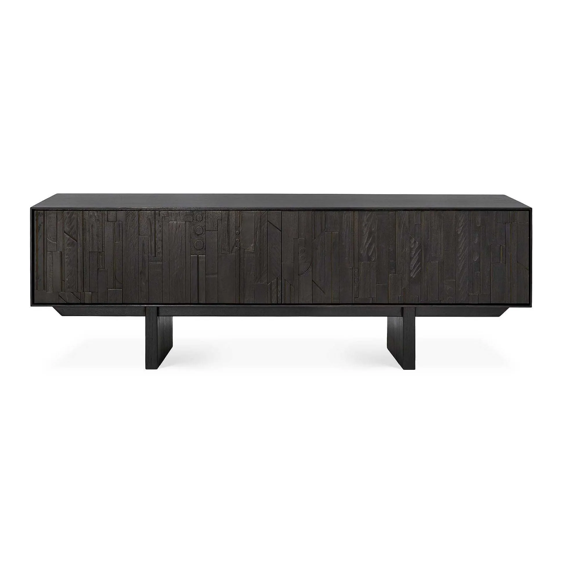 Mosaic Black Teak Media Console, 63"