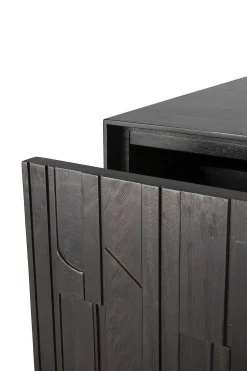 Mosaic Black Teak Media Console, 63