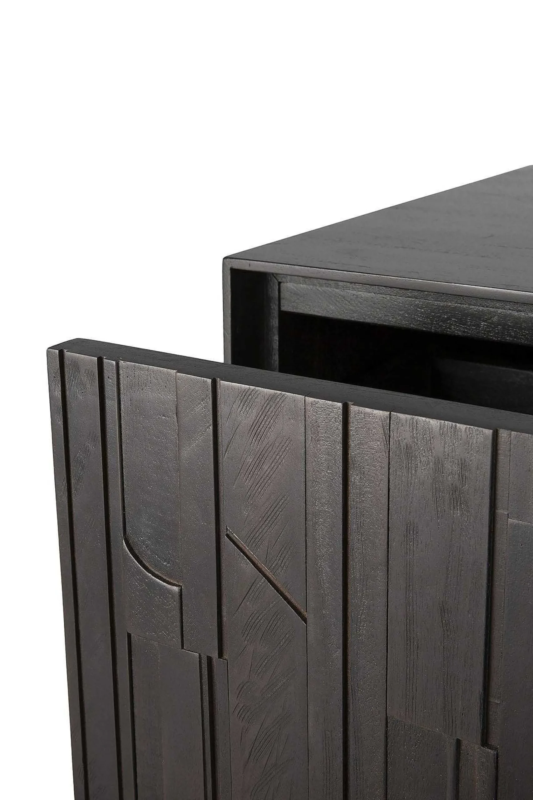 Mosaic Black Teak Media Console, 63"