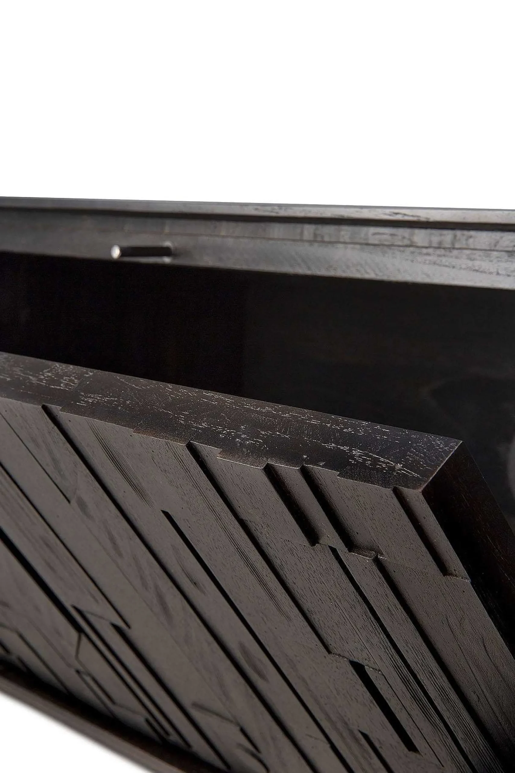 Mosaic Black Teak Media Console, 63"