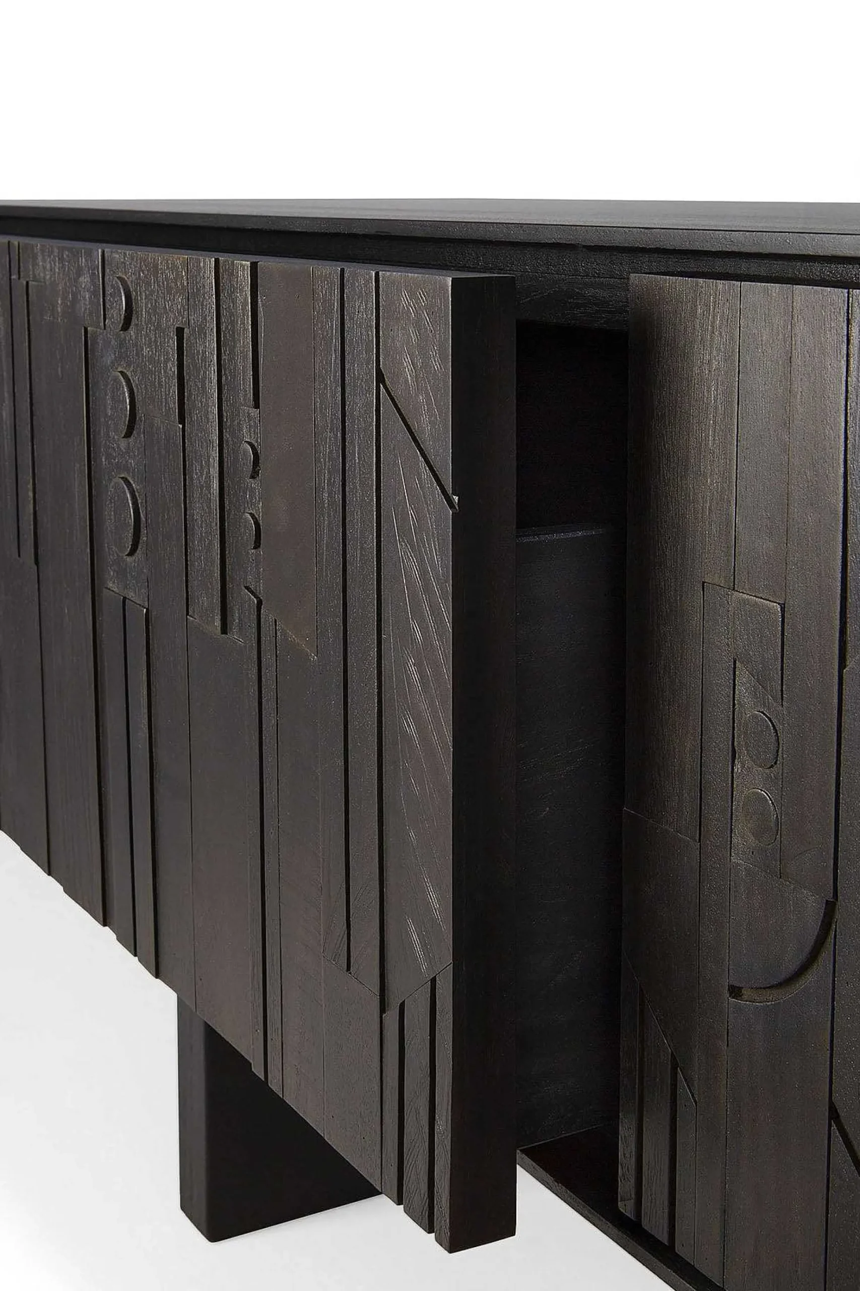 Mosaic Black Teak Media Console, 63"